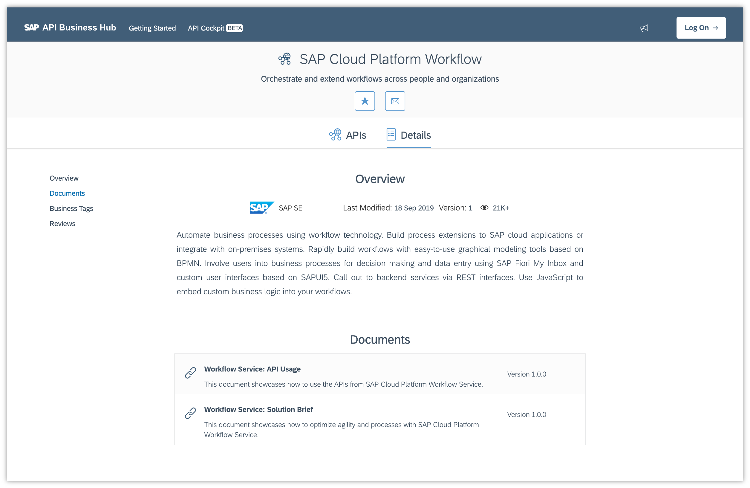 Before · SAP API Business Hub (2019)